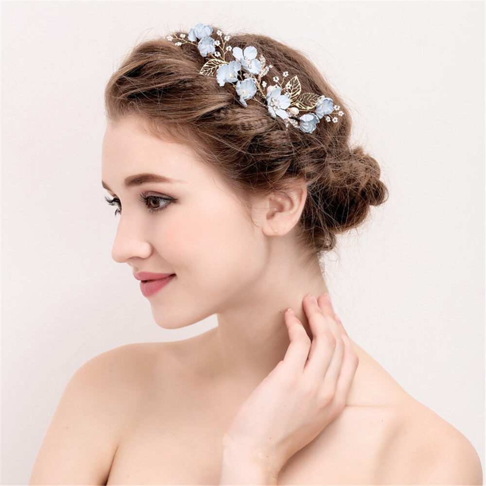 Crown Wedding Romantic Hair Combs Flower Hair Pin Leaves Tiara Bridal Clips