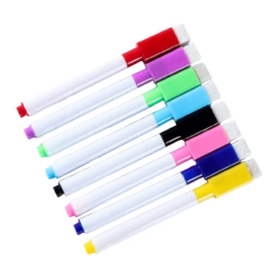 Hoopchina 8 Colors Erasable Whiteboard Marker Pen, Magnetic Dry Marker Environmental Protection Whiteboard Pen for School Office Home Supplies