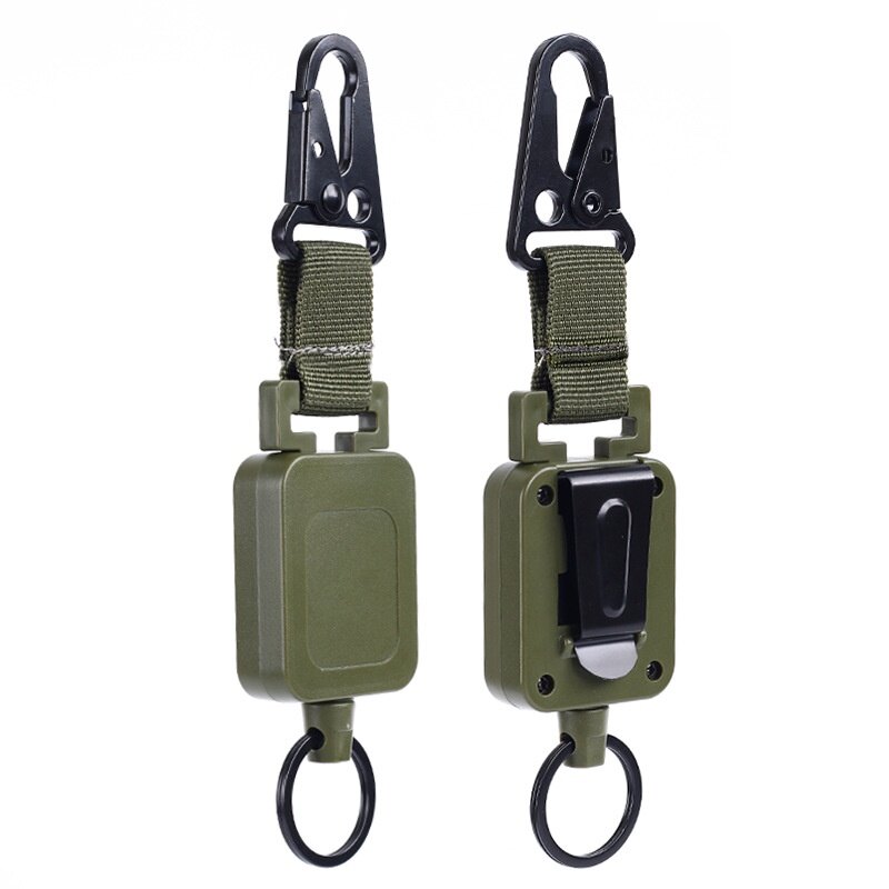 LUC High Quality Wire Keychain Holder Multipurpose Backpack Hook Retractable Badge Reel Outdoor Accessories