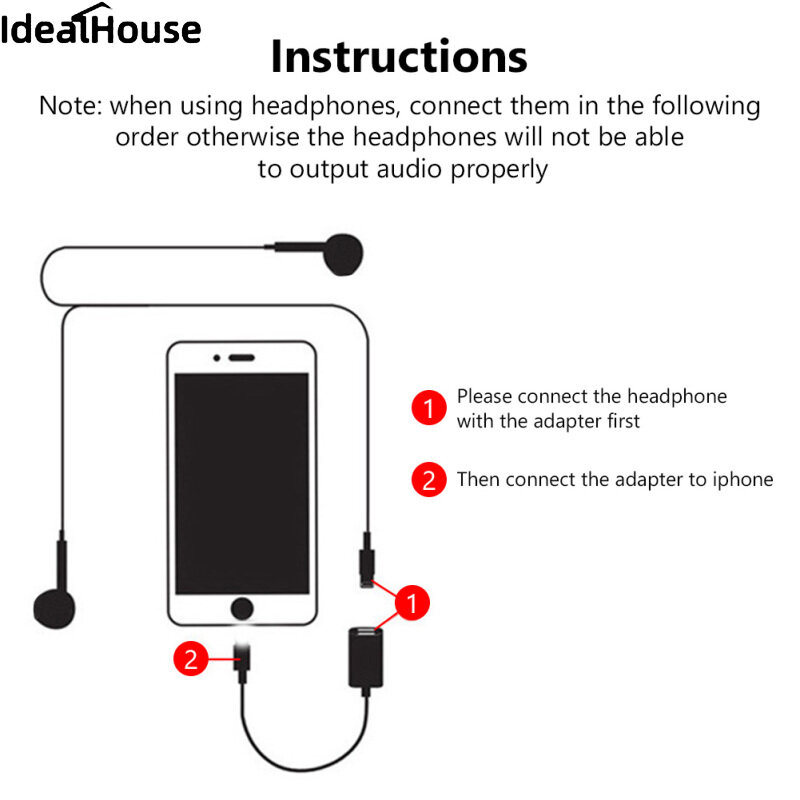 IDealHouse【ready stock】Mobile Audio Adapter 3.5mm Jack Headset Charging Connector Adapter Cable For Iphone