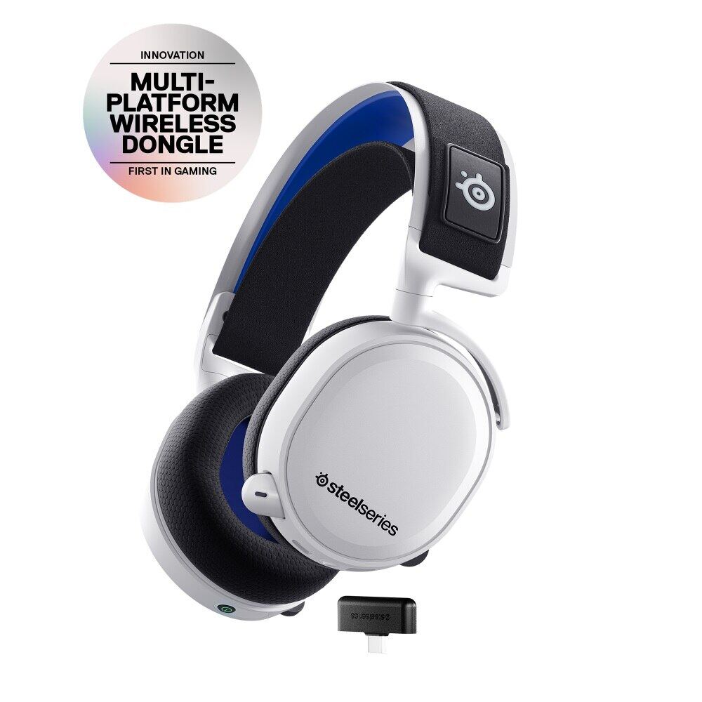 SteelSeries Arctis 7P+ Wireless Gaming Headset USB-C Dongle Headphone ...