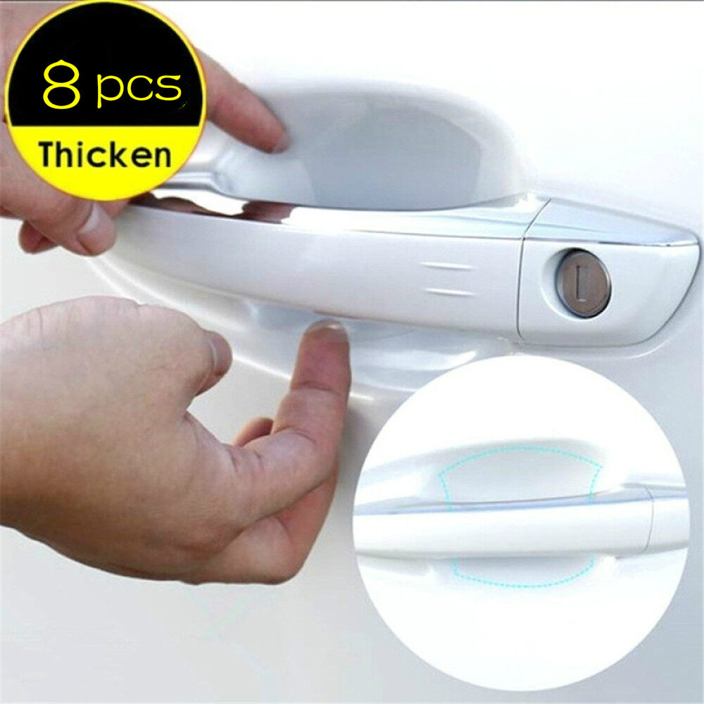 8pcs/set Invisible Clear Car Door Handle Paint Scratch Protector Films Car Scratch Film Guard Clear Adhesive Door Handle Paint Protector Car Styling