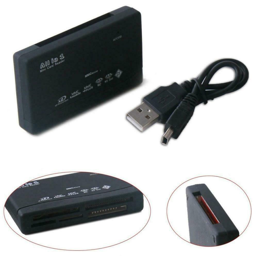 26 in 1 All in One Memory Card Reader USB External SD Mini Micro M2 MMC XD Fast for SD Card /TF Card /Micro SD Card /and CF Card /USB 3.0 for Camera Laptop and PC