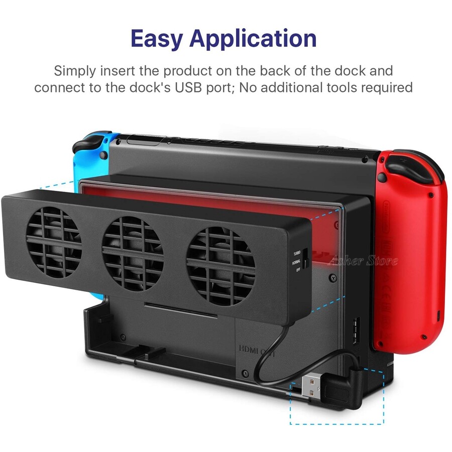 Nintendo Switch Dock Mount Console Cooler Temperature Control Cooling Fan 3 Fans for NS Switch Accessories