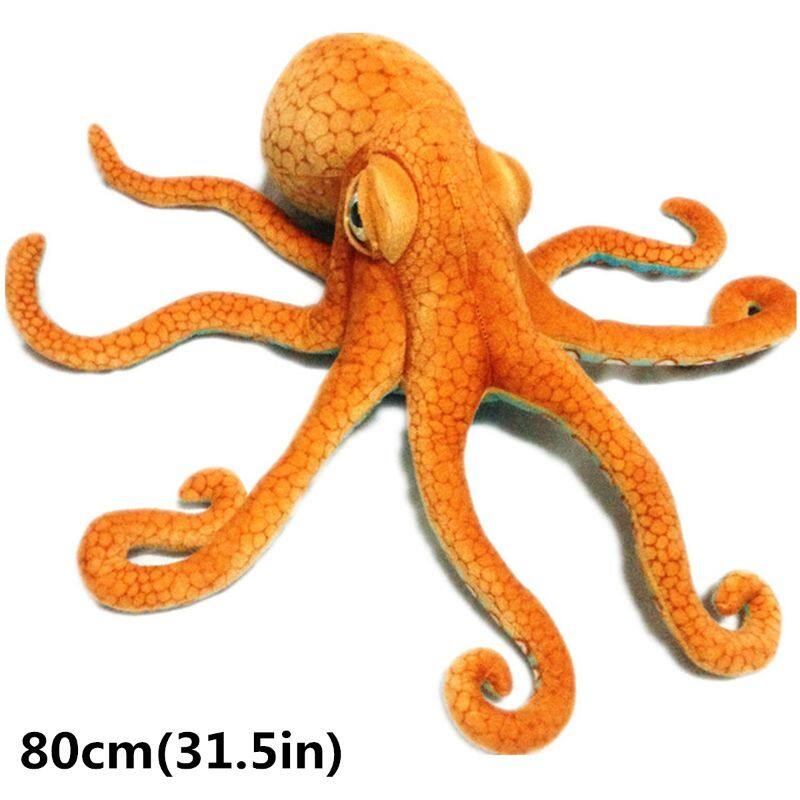 Giant Realistic Stuffed Marine Animals Soft Plush Toy Octopus Orange