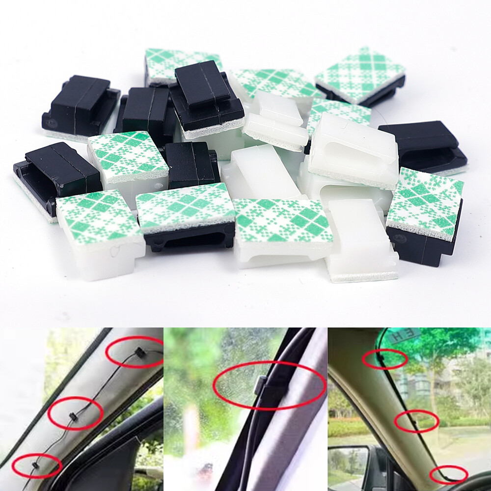 1-50 cái tự dính Giá đỡ cố định điện thoại xe ô tô dây đèn Cáp dữ liệu trang trí dây sửa chữa phụ kiện sắp xếp cho xe hơi