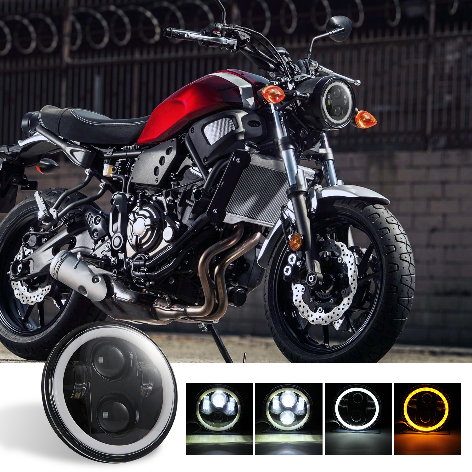 Đèn Pha LED 5.75 Inch Đèn Pha Máy Chiếu Xe Máy Đèn Pha Góc Siêu Rộng
