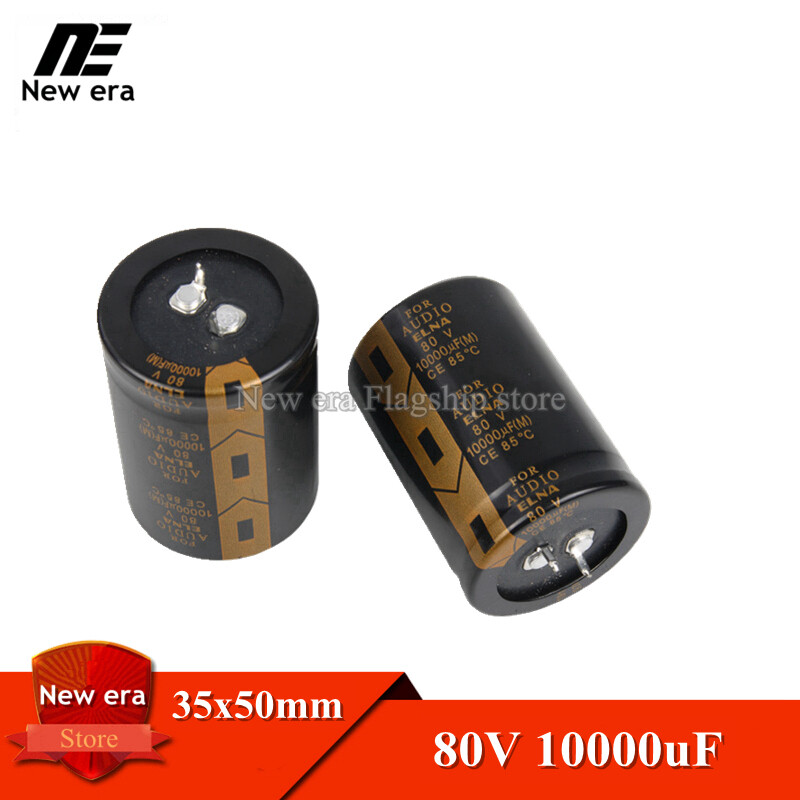 2pcs capacitor 80v 10000uf 35x50mm amplifier audio audio filter capacitor 10000uf 80v