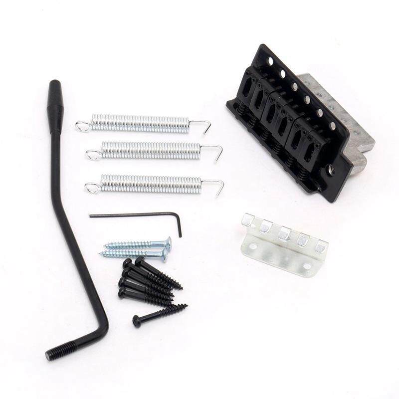 Licensed Guitar Tremolo Bridge System Set for Fender Stratocaster Squier Electric Guitar Replacement, Black