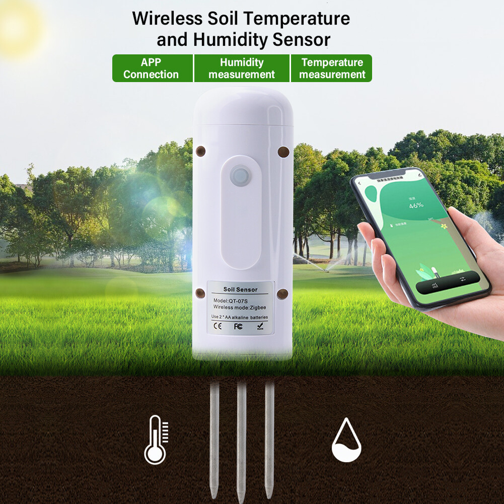 RCYAGO Máy Dò Độ Ẩm Nhiệt Độ Đất Thông Minh WiFi Tuya Cảm Biến Đất Thực Vật Không Dây Máy Theo Dõi Độ Ẩm Đất Cho Nhà Kính Cây Trồng