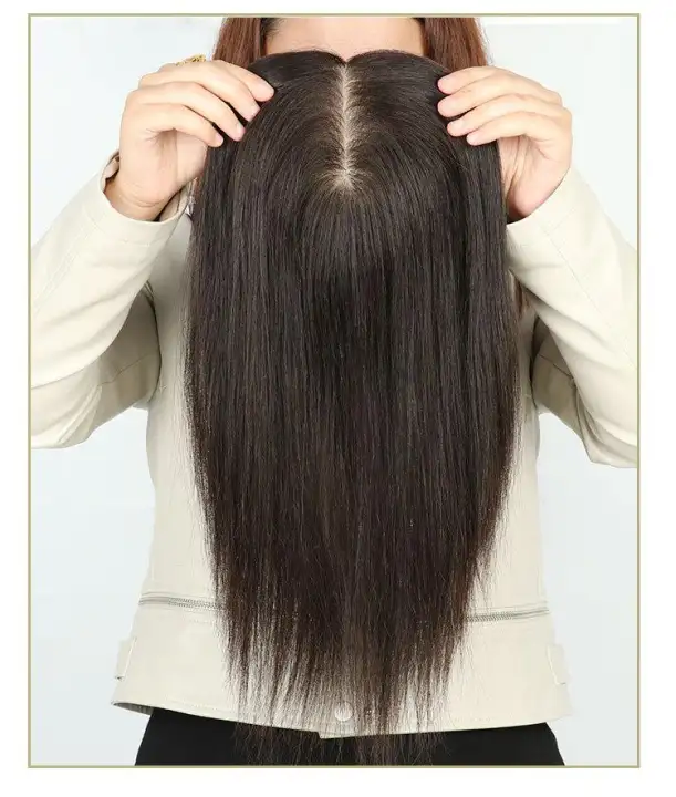 40cm Long Hair Wig Pad Large Area Hair Wig Piece Covering White