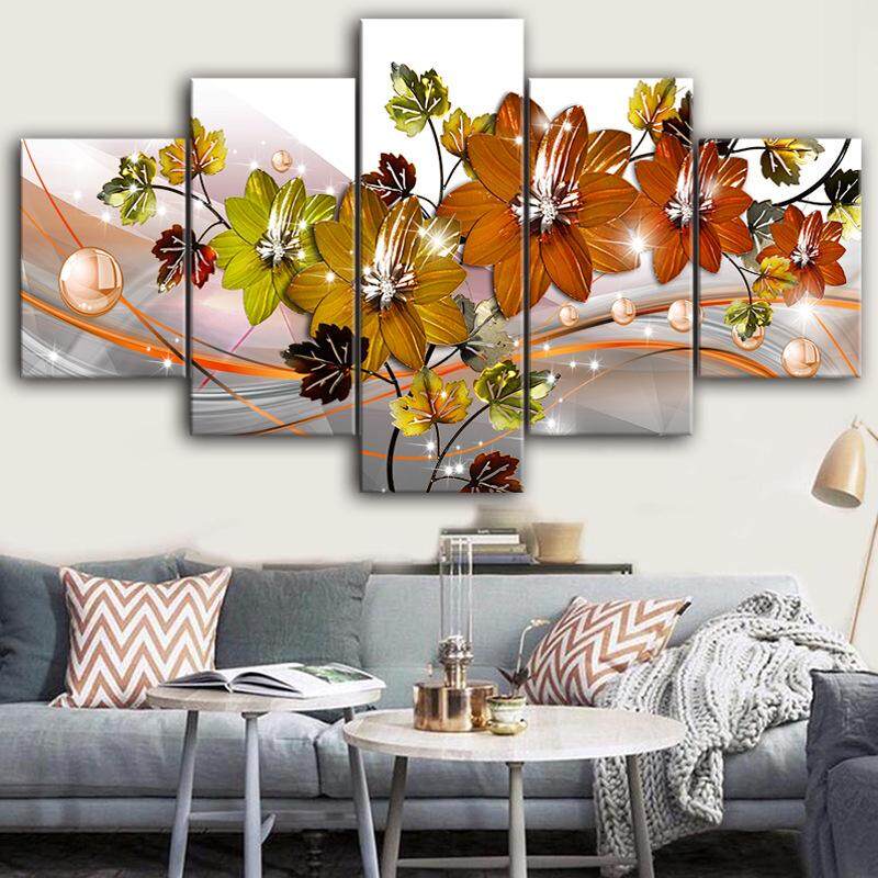 5 Pieces Home Art Flowers Canvas Painting Fashion House Decoration Print Poster Picture Wall No Frame Lazada Ph - Decoration Piece For Home