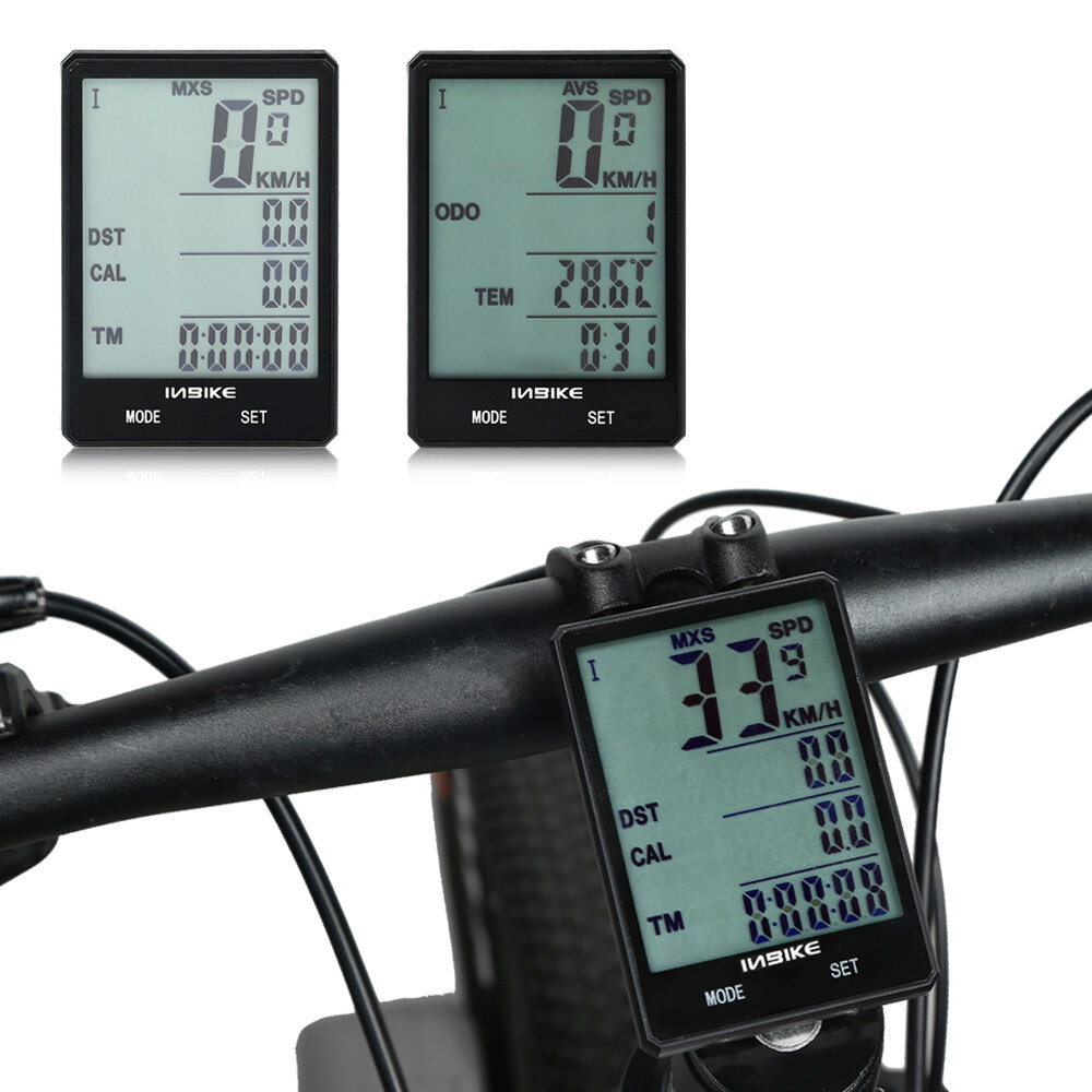 INBIKE Đồng Hồ Tốc Độ Xe Đạp Không Dây 2.8in Không Thấm Nước Màn Hình Hiển Thị LCD Máy Tính Đo Dặm Với Đèn Nền Máy Đo Quãng Đường Máy Tính Không Dây Đa Năng Cho Xe Đạp