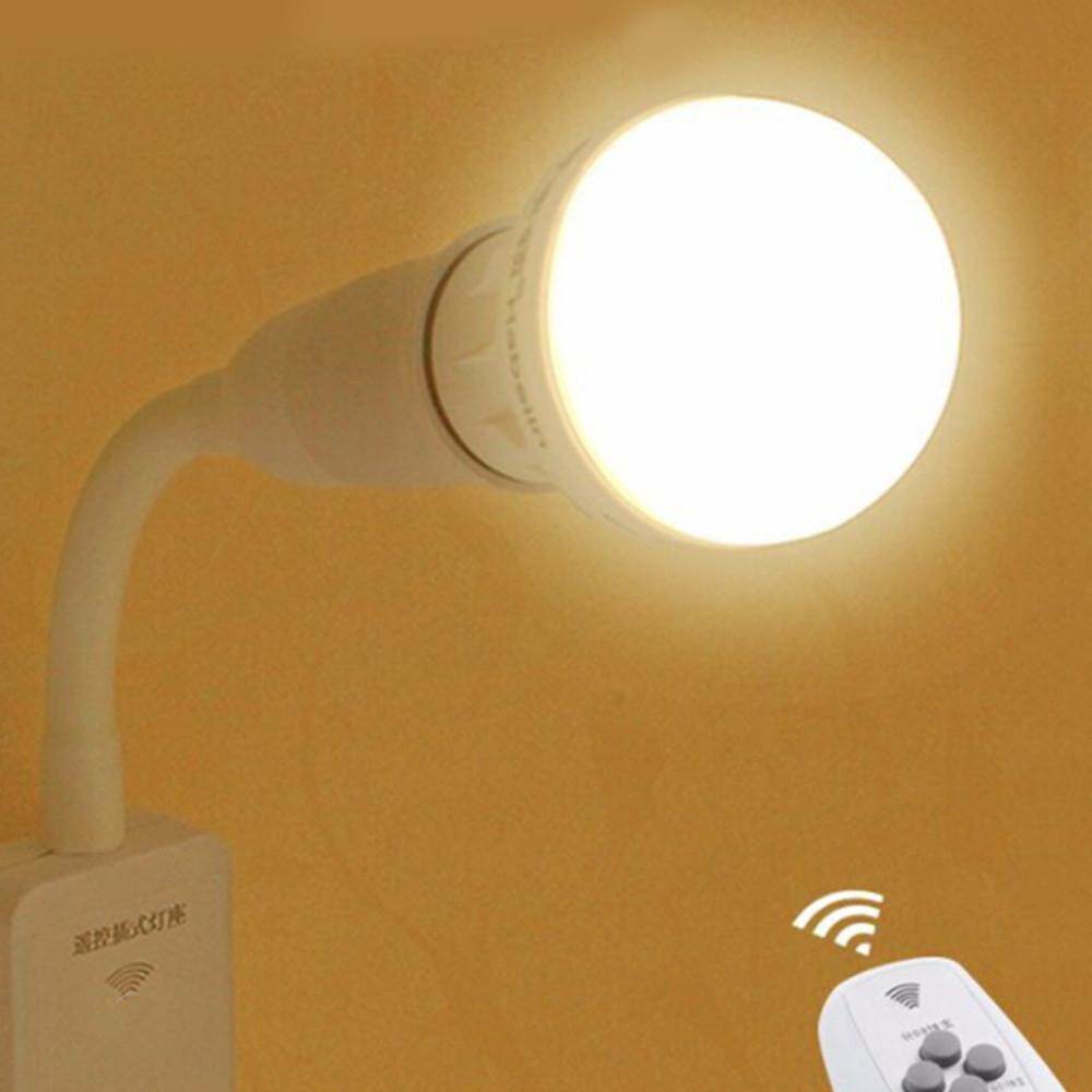 E27 LED Remote Control Plug Lamp Holder Light Base for Night Light Bedside Lamp (without Light Source)