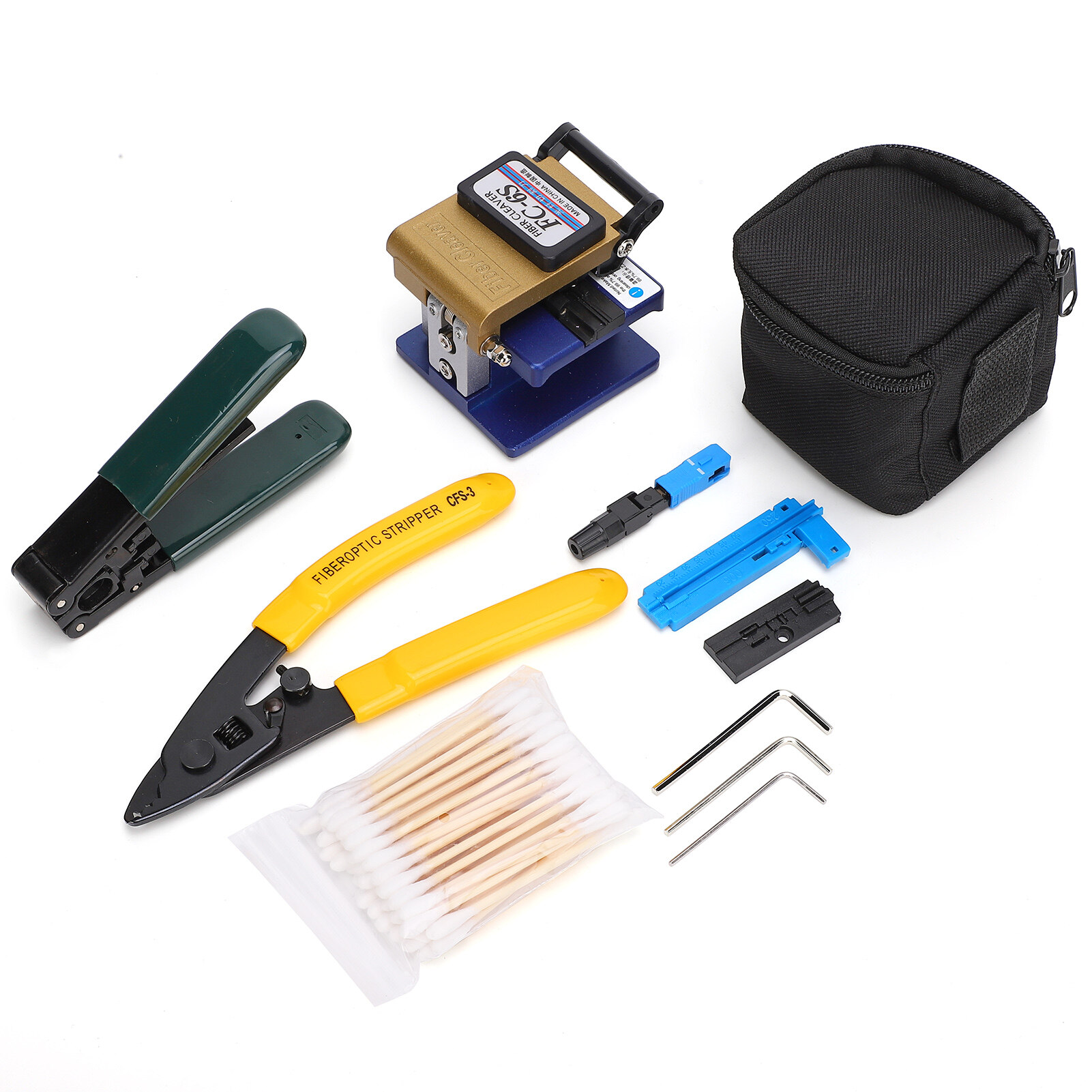 FTTH Splicing Splice Fiber Optic Stripping Tool Kit With -6S Cleaver New
