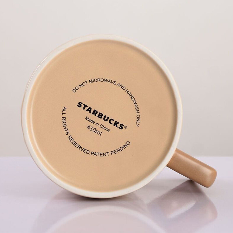 Starbuck Cốc Ly Gốm 410Ml Vân Gỗ Relief Cốc Cà Phê Cốc Sữa Uống Kính Văn Phòng Tách Trà Sáng Tạo Hộp Quà Tặng