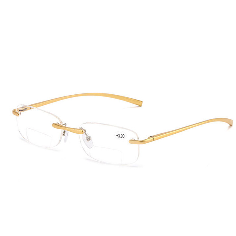PTQ Reading Glass for Women New High-grade Aluminum-magnesium Reading Ereglasses Ultra-light Frameless Reading Glasses