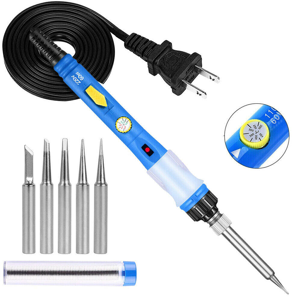 2023 NEW 60W Soldering Iron Electric Set Adjustable Temp Welding Tool Solder Wire Kit