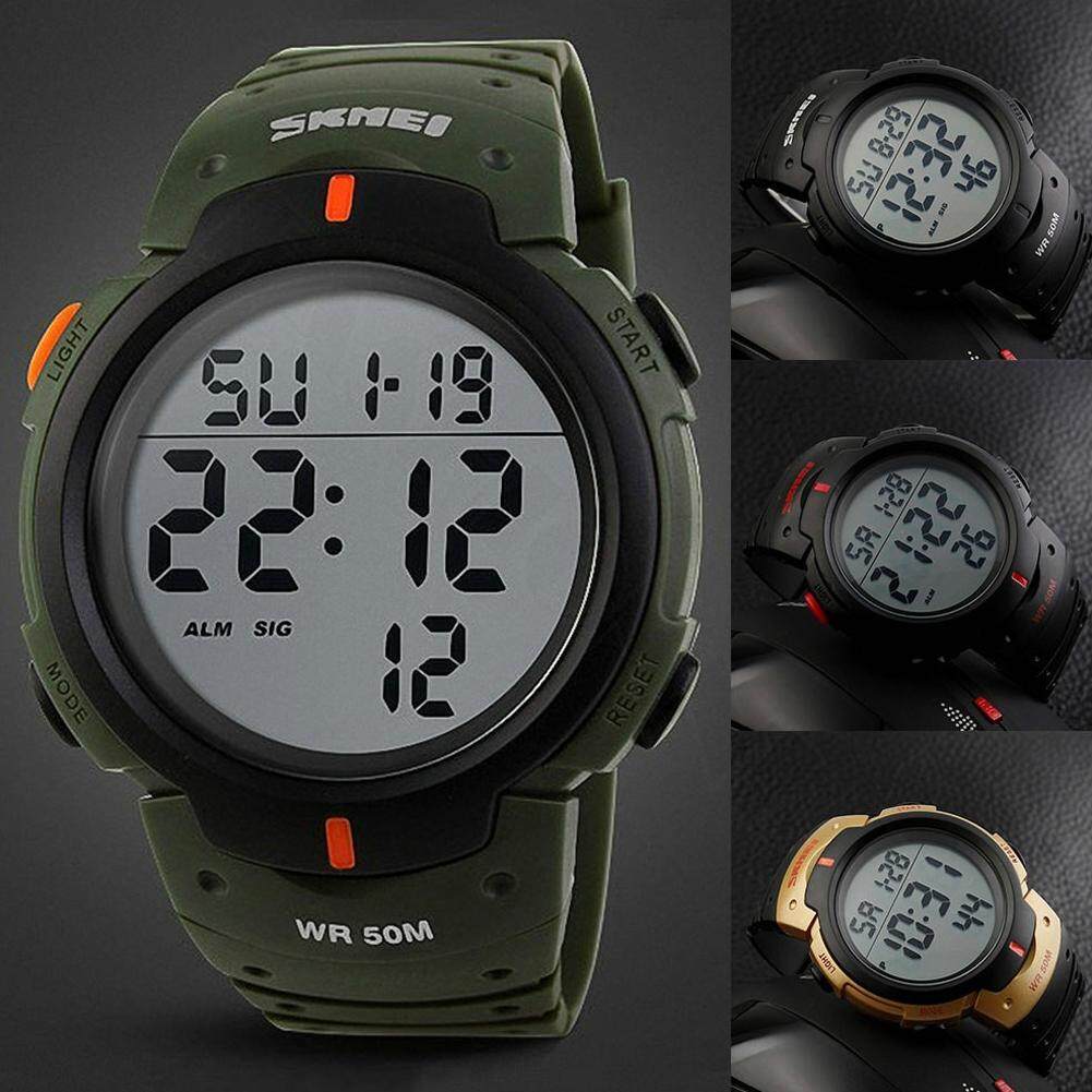 LF Smart Luminous Alarm Calendar Watch Camouflage Outdoor Sports Waterproof Men Wristwatch with PU Plastic Strap Malaysia