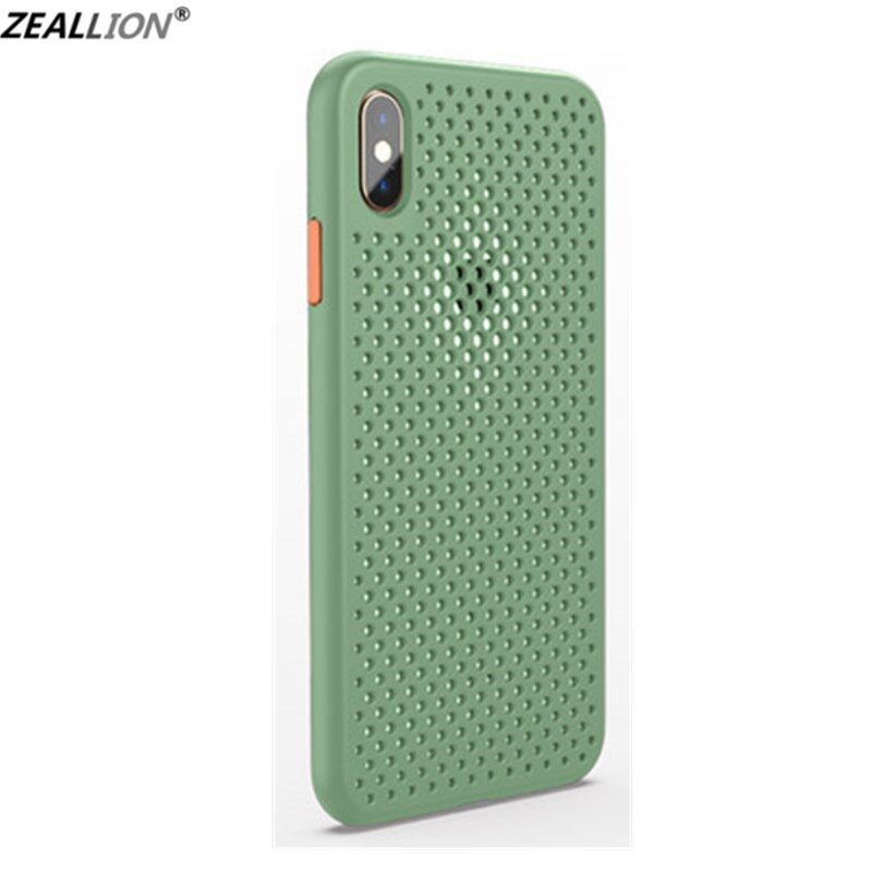Zeallion for [Apple iPhone 6 6s 7 8 Plus X XR XS 11 12 13 Mini 14 15 Pro Max] Summer Cool Heat Dissipation Mesh Silicone Mobile Phone Case Candy Color Breathable Soft TPU Shockproof Protection Back Cover
