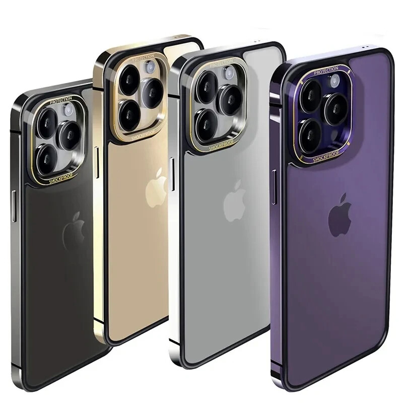 Metal Frame Protective Case For iPhone 15 Pro Max 15 Plus TPU Silicone Edge Bumper Shell For iPhone 15 Pro 14 Pro 14 Pro Max Phone Case Cover