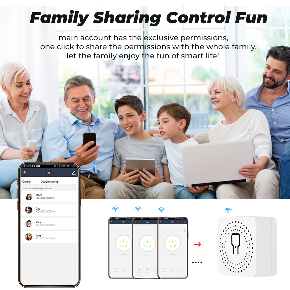 16A Mini Wifi Thông Minh Công Tắc Tự Làm Hỗ Trợ Điều Khiển 2 Chiều, Mô-đun Tự Động Hóa Gia Đình Thông Minh, Hoạt Động Với Alexa Google Home Cuộc Sống Thông Minh App