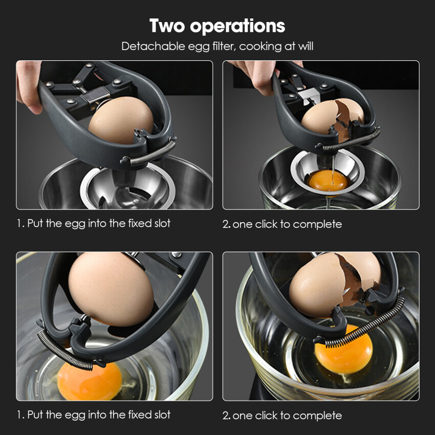 Eggshell Cracker,Stainless Steel Rapid Egg Opener, Automatic Egg Cracking Tool, Easy Eggshell Cutter Stainless Steel Eggshell Cutter Egg Separator