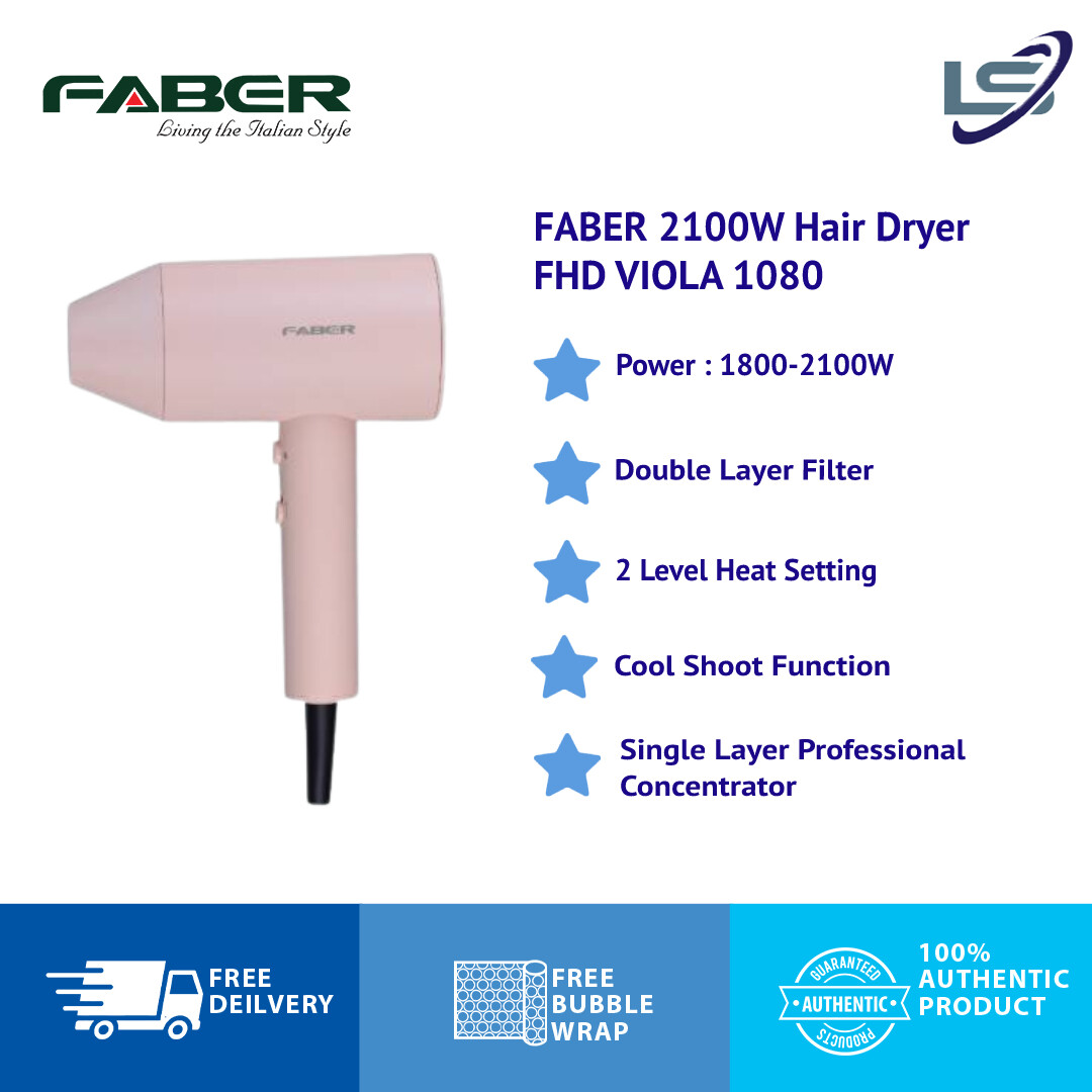 FABER 2100W Hair Dryer FHD VIOLA 1080 Double Layer Filter 2 Level