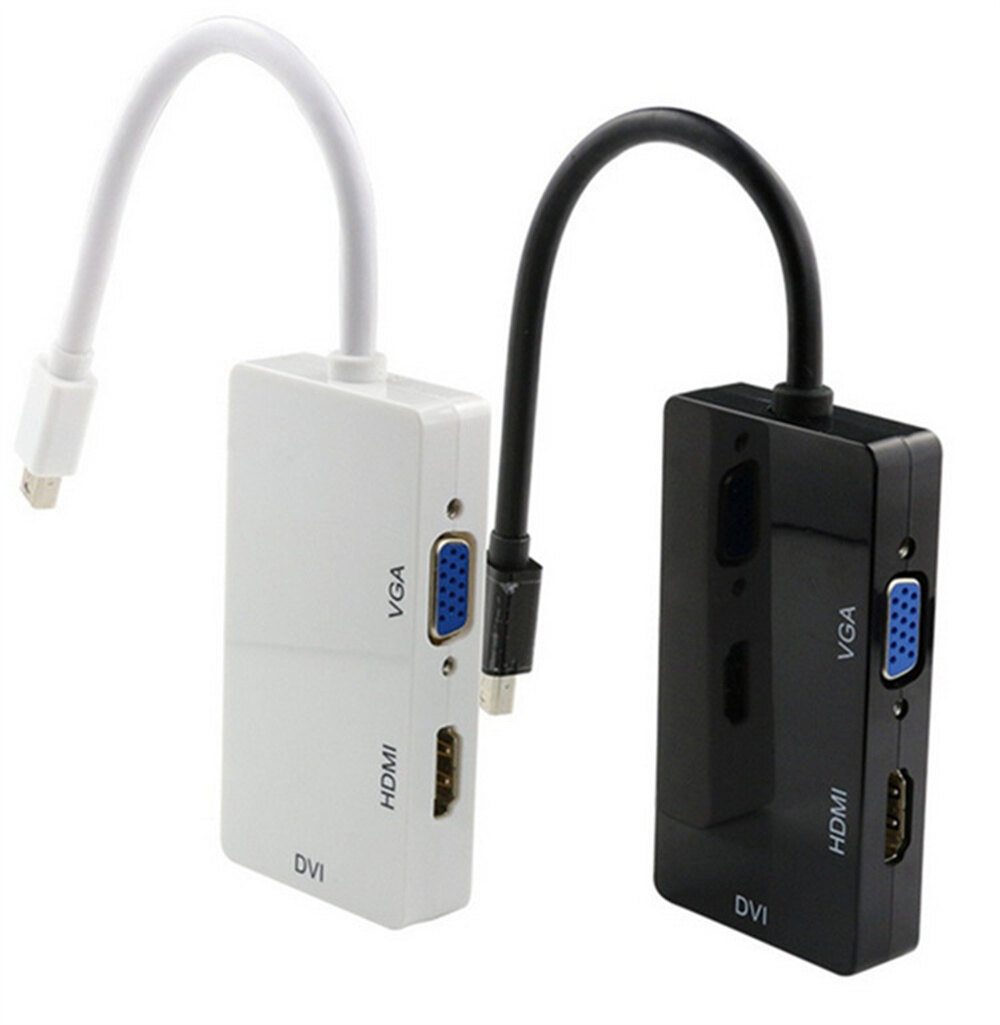 Cáp Chuyển Đổi Cổng Hiển Thị Mini 3 Trong 1 DP Thunderbolt Sang DVI VGA HDMI Cho MacBook