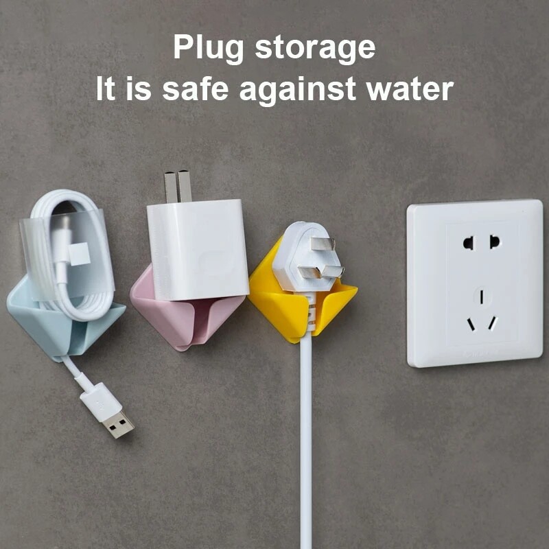 3 Giá Đựng Dây Nguồn Sáng Tạo Không Cần Khoan Móc Treo Tường, Móc Dính Móc Cắm Nhà Bếp Giá Treo Ổ Cắm Điện