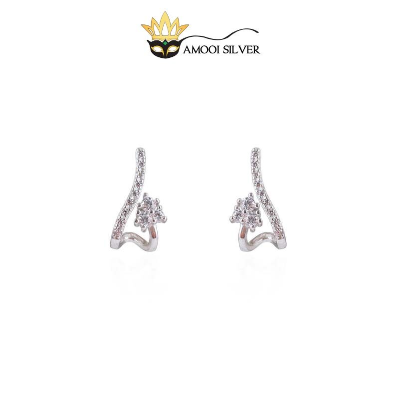 Bông tai bạc s925 chữ l - amooi silver ab149