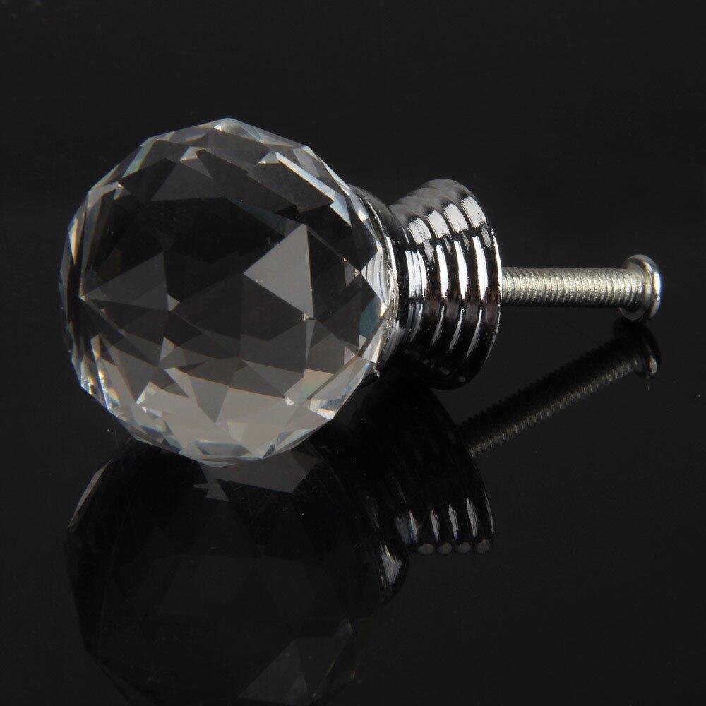 10X Crystal Transparan Kabinet Knob Laci Tarik Handle untuk Lemari Pintu