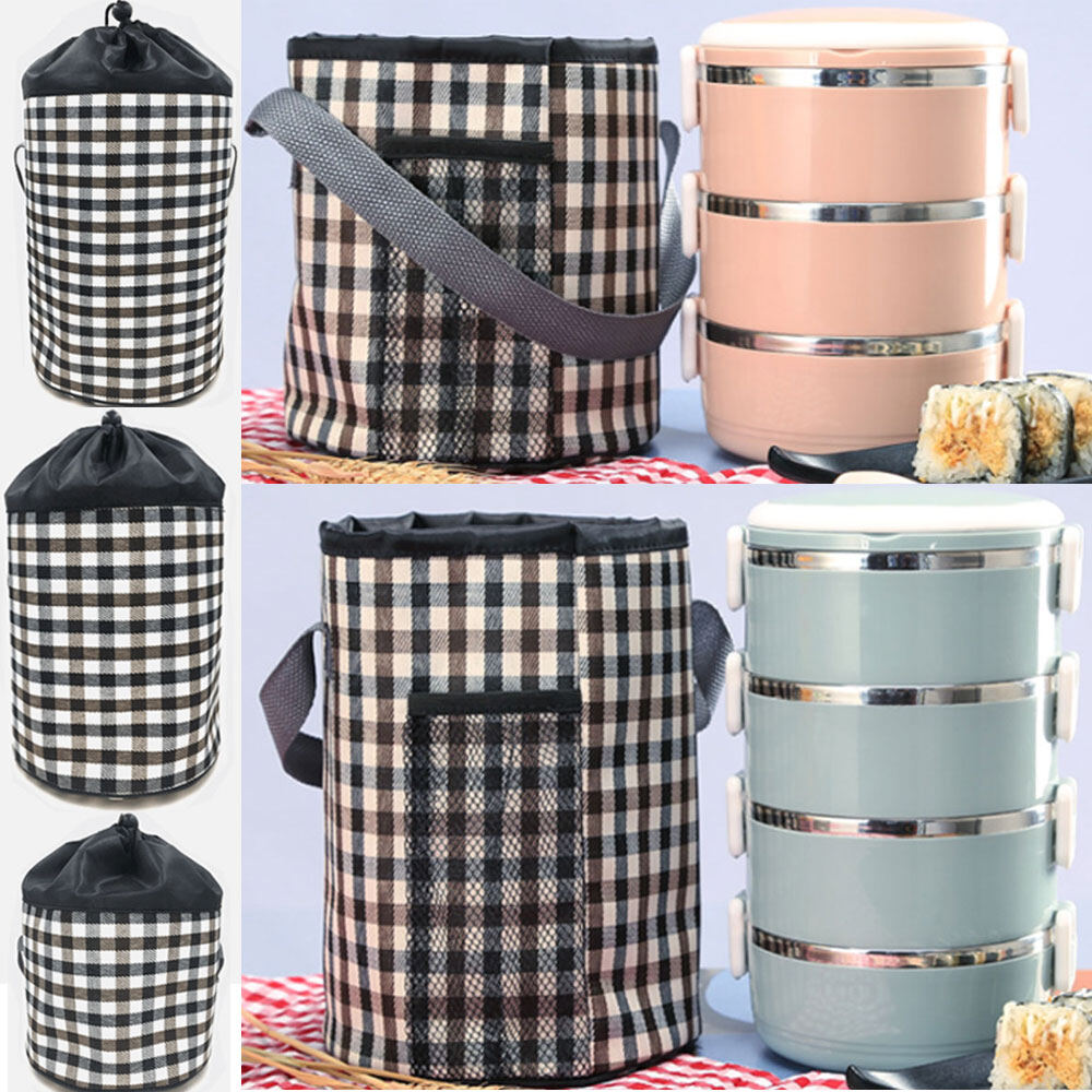 akefunPortable Insulated Thermal Cooler Bento Lunch Box Carry Tote Picnic Storage Bag