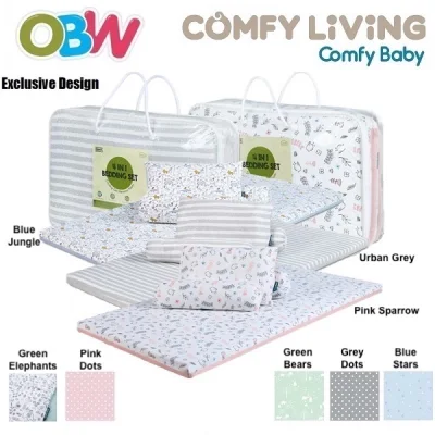 Comfy Living Bedding Set 4 Pcs Comfy Baby 4 IN 1 Bedding Pillow Bolster Mattress 4in1 Bedding Set