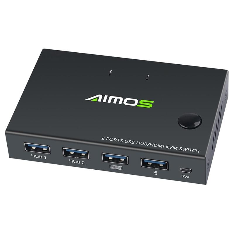 Hộp Chuyển Đổi KVM HDMI 4K USB Bộ Chia Công Tắc USB Hiển Thị Video Dành Cho Máy In Chuột Bàn Phím Chia Sẻ 2 Chiếc Cắm Và Phai Màu