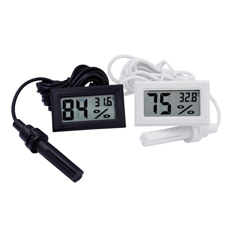 Mini thuận tiện Nhiệt kế LCD kỹ thuật số cảm biến ẩm kế đồng hồ đo áp suất tủ lạnh Aquarium Màn hình hiển thị độ ẩm Detector