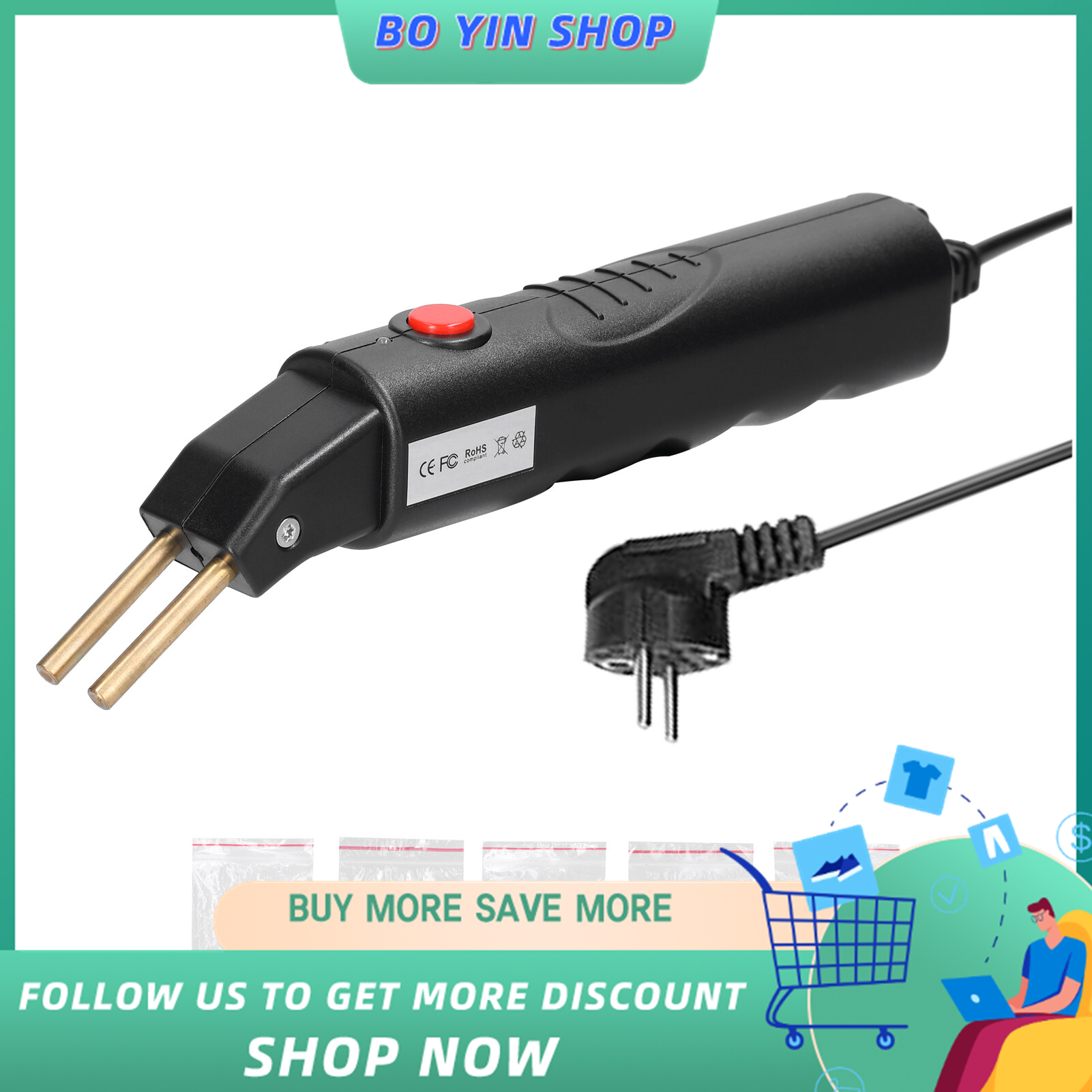 BO YIN Hot Welding Nails Machine Car Bumpers Repairing Tool Handheld Hot Stapler Plastics Welding Machine Welding Repairing Machine with 5 Boxes Staple