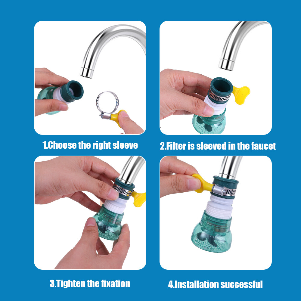 Rotatable Telescopic Faucet Extender Faucet Water Saving Anti Splash Filter