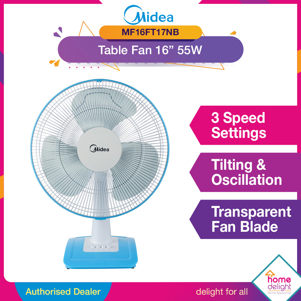 Midea Table Fan 12 Inch [ MF12FT17NB ] & 16 Inch [ MF16FT15NB