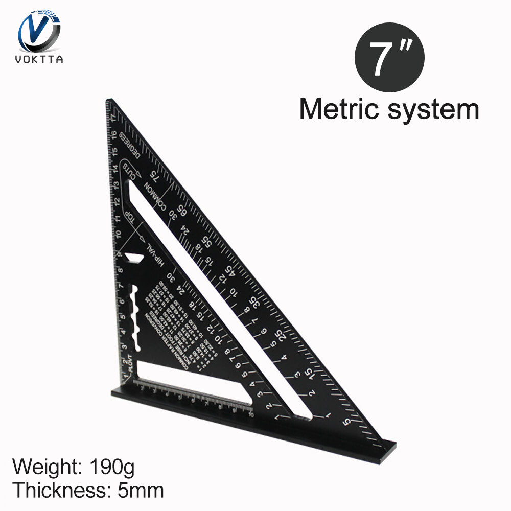 VOKTTA 3D Multi-Angle Measuring Ruler 90 Degree Aluminum Alloy Woodworking Protractor Layout Measuring Tool for Engineer Carpenter