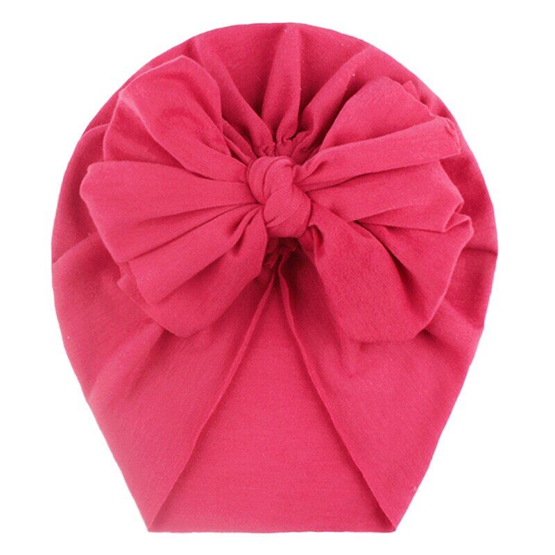 Spring Big Bowknot Baby Hat Turban Soft Cotton Baby Girls Caps Solid Color Toddler Kids Hat Bonnet Beanies