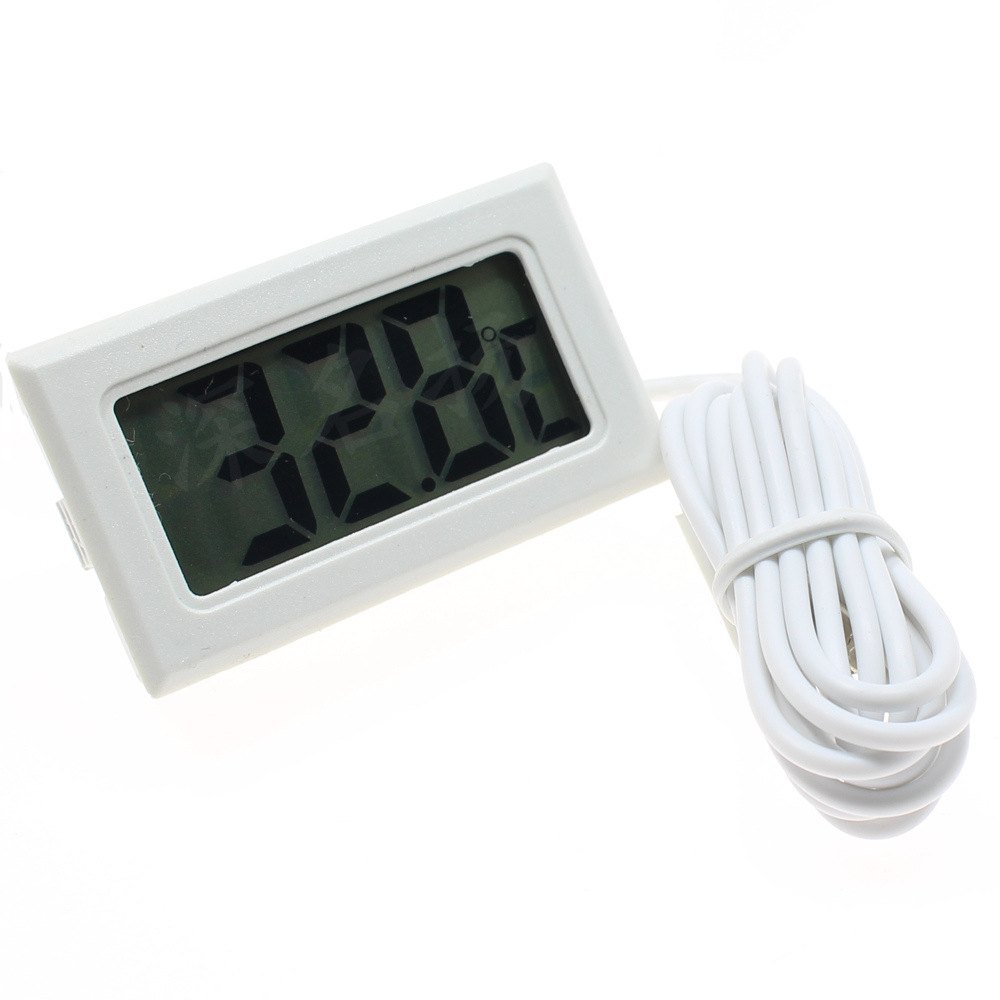 KEBIDU Nhiệt Kế Màn Hình LCD Kỹ Thuật Số Mini Cảm Biến Nhiệt Độ Máy Đo Độ Ẩm Tủ Đông Nhiệt Kế Máy Đo Độ Ẩm Với Đầu Dò 1M Dùng Trong Nhà Bếp Quán Bar