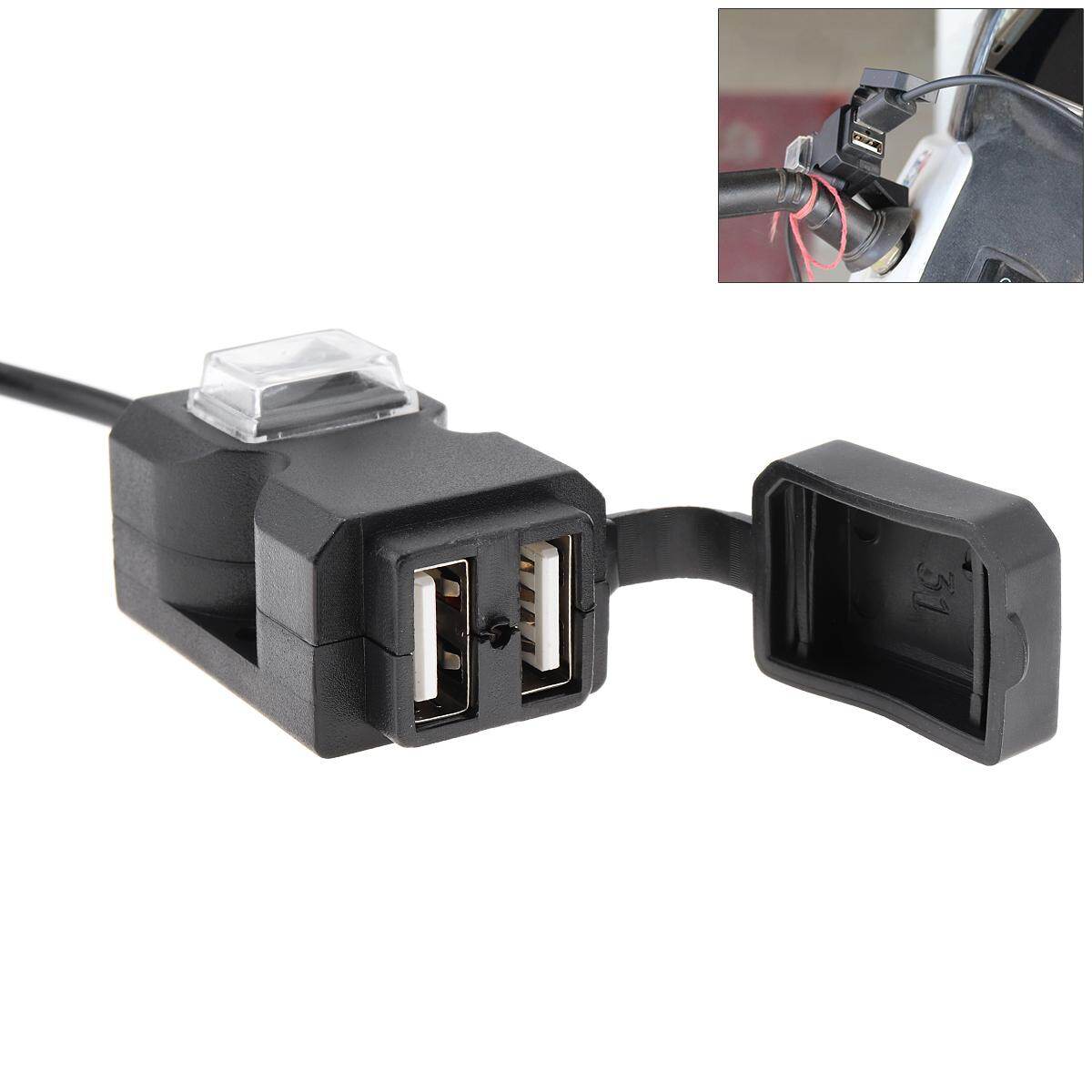 Dual USB Port Waterproof Motorbike Handlebar Charger Adapter for Mobile Phonee
