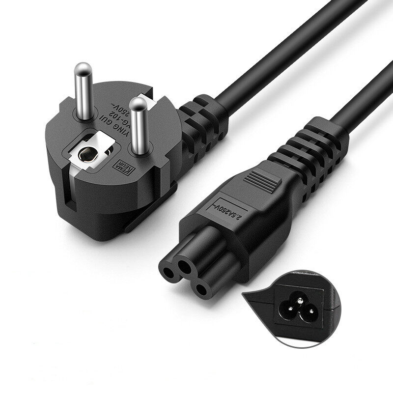 Notebook eu european power cord 1.2m 1.5m 1.8m euro iec c5 power supply cable for laptop computer monitor