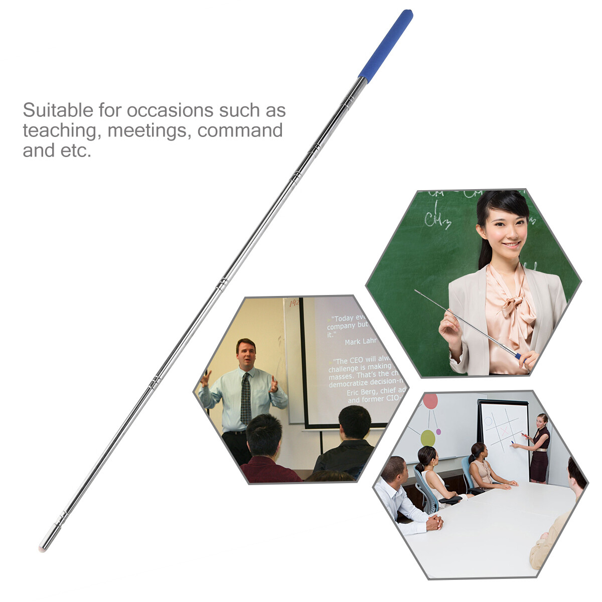 💖💖💖Pickegg Hand Pointer Extendable Telescopic Retractable Pointer Handheld Presenter Classroom Whiteboard Pointer