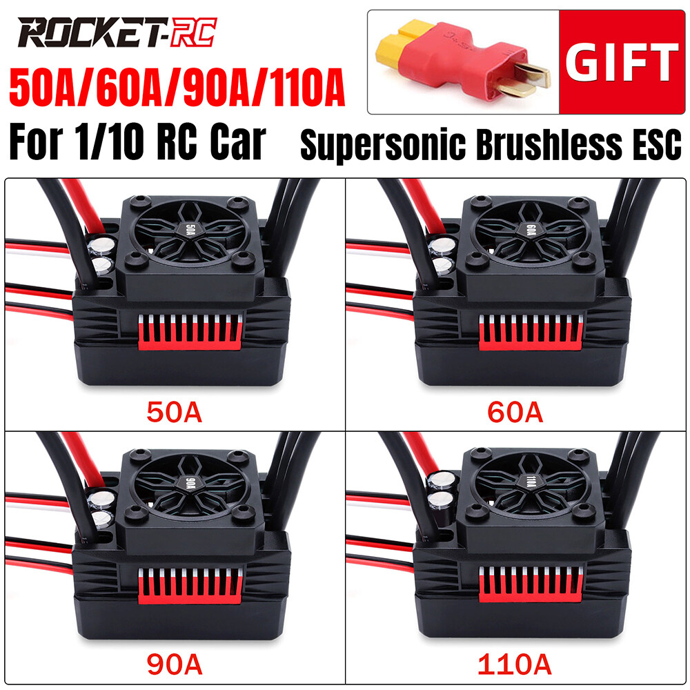 Máy Bơm Không Chổi Than Không Thấm Nước Rocket V2 Supersonic 45A 60A 80A ESC Thiết Bị Điều Khiển Tốc Độ Với 5.8V/5A BEC Cho Động Cơ 3650 Bộ Phận Xe Hơi Điều Khiển Từ Xa 1:10