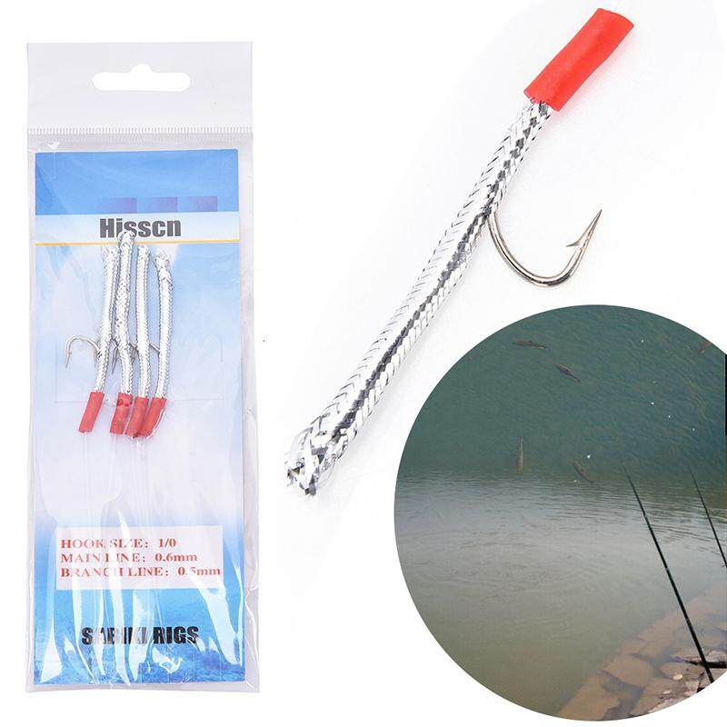 Sabiki Saltwater Fishing Lure Bait Rig Hook Tackle Luminous Beads Feathers 1/0