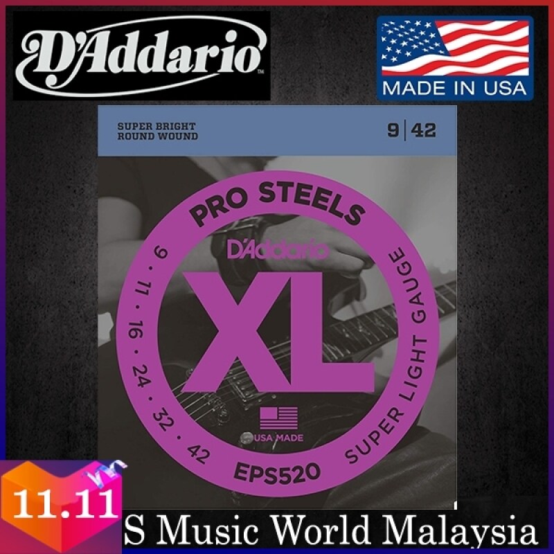 D’Addario EPS520 ProSteels Electric Guitar String Super Light Daddario D Addario (9-42) Malaysia