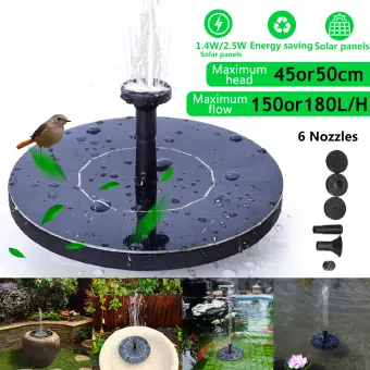 2 5w 180l H Solar Panel Powered Water Pump Floating Fountain Pond