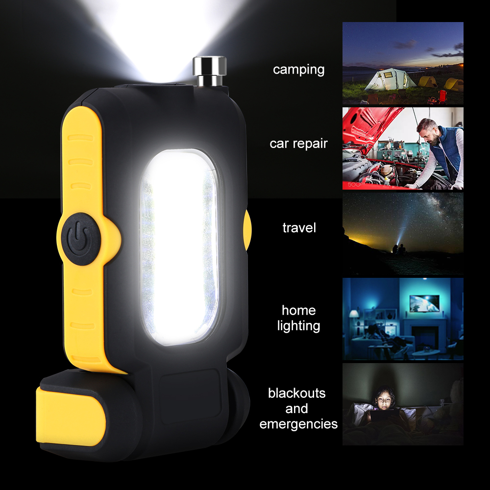 ✈Nam Châm Mạnh Mẽ COB LED Đèn Pin 3 Chế Độ Battery Operated Đèn Làm Việc Nam Châm Mini Chiếu Sáng LED Torch Đèn